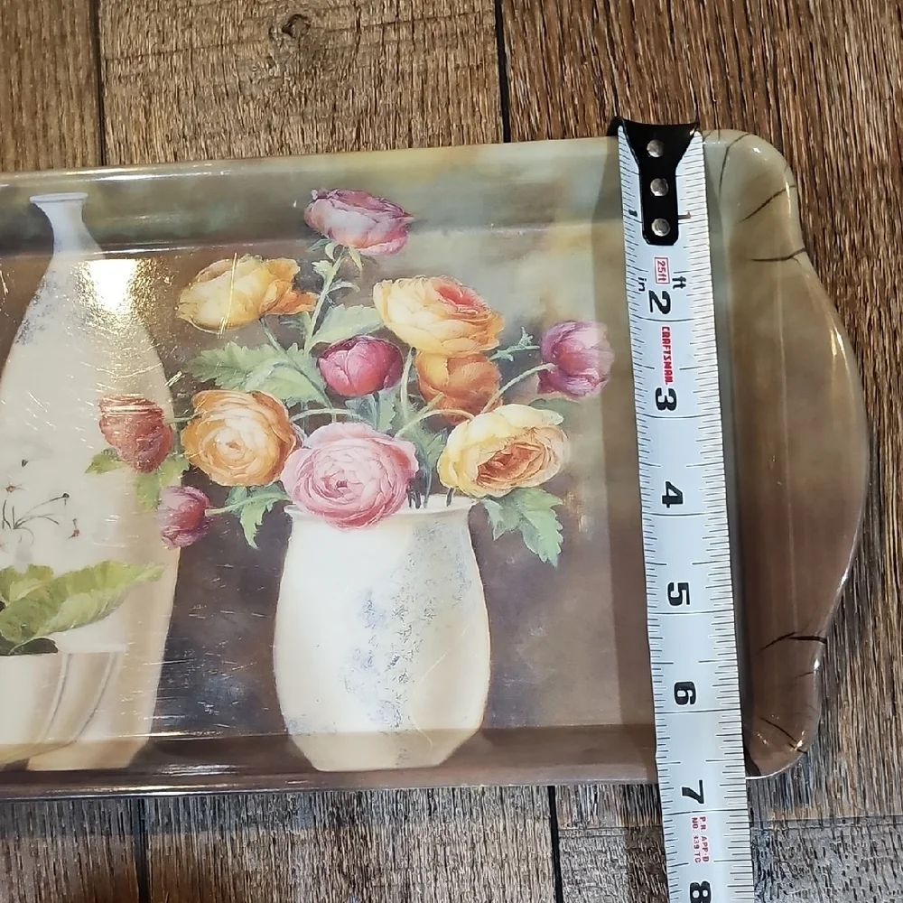 Floral Decorative Serving Tray Fabrice de Villeneuve